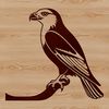 Free Falcon SVG Cut File Template A free vector illustration of a falcon in silhouette form.