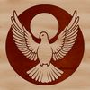 A simple vector illustration of a white dove with gentle wings spread.