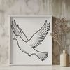 Beautiful Dove Perched on Branch SVG A white dove perched on a branch, symbolizing peace and serenity.