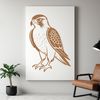 Realistic Falcon Illustration SVG design featuring a realistic bird of prey, ideal for cutting machine projects like Cricut cut files or laser engraving.