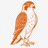 A high-quality vector illustration of a falcon in silhouette.