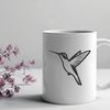 Beautiful Bird Design for Crafters and Artists An illustration of a hummingbird in flight, created as a vector graphic.