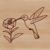 Colorful Perch Clip Art A colorful illustration of a hummingbird perched on a floral branch, created in vector format.
