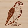 High-Quality Vector Design for Laser Cutting Detailed silhouette of a bird of prey falcon, created as SVG vector art for use in digital design and DIY projects.