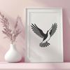 Peaceful White Bird Silhouette A white bird with smooth feathers, symbolizing peace and serenity.