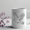 Beautiful White Dove Vector Design A detailed design of a white dove rendered as a scalable vector graphic (SVG) image.