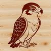 Mid-Flight Falcon Illustration SVG A detailed illustration of a falcon in mid-flight, suitable for cutting and engraving.