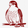 A detailed silhouette of a falcon in flight, designed as a vector graphic.