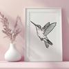 Beautiful Flying Hummingbird - PDF Digital File