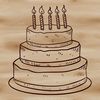 Colorful Cake Design Vector Art A colorful illustration of a birthday cake with candles on top, suitable for vector art projects.