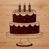 Simple vector design of a birthday cake suitable for digital cutting machines like Cricut or laser cutters.