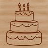 Colorful Cake Design SVG Image Illustration of a birthday cake with candles and decorations.