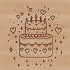 Birthday Treats Clip Art Design A colorful birthday cake design featuring love hearts and sweet treats.