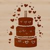 Sweet SVG Cake Design A colorful birthday cake with love hearts on top, designed as a vector graphic.