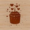 A colorful birthday cake with love hearts on top, perfect for decorating and designing in digital formats such as SVG.