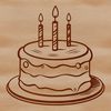 Vibrant Birthday Dessert A traditional birthday cake with colorful decorations and candles, suitable for vector art and cutting machine templates.