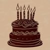 A digital representation of a traditional birthday dessert in vector format.