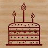Whimsical Birthday Cakes SVG Clipart A colorful illustration of a birthday cake with candles and decorations, suitable for vector graphics and design.