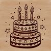 Colorful Cake Design for Cricut Projects A colorful birthday cake design with candles and decorations.