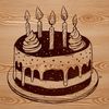 Birthday Treat Vector Design Simple design of a multi-tiered birthday dessert decorated with frosting and sprinkles.