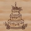 Vibrant Cake Design Graphics A colorful illustration of a birthday cake with candles and decorations, suitable for various designs and projects.