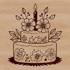 Colorful Cake Vector Art Illustration A colorful birthday cake with floral patterns designed in vector art.
