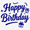 A vector illustration of a happy birthday message, suitable for cutting machine projects.