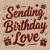 Vector illustration of a happy birthday message in bold font.