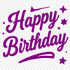 A simple vector graphic illustration of a birthday message with colorful typography.