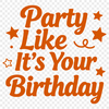 A simple vector graphic illustration of happy birthday text in bold font.
