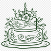 Floral Birthday Cake Vector Illustration - Free DXF