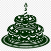 Birthday Cake Drawing In SVG, PNG, PDF And DXF Formats