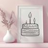 Cake Stencil In PNG File Format For Free Download