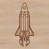 Futuristic Rocket Ship Illustration Illustrative 3D spaceship design with vector shapes for cutting machine or laser engraving.