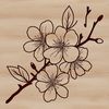 Beautiful Cherry Blossom SVG Image Illustrative image of a single cherry blossom with delicate petals.