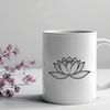 Eastern Symbolism Stylized Lotus Flower Illustration A stylized illustration of the lotus flower, a symbol with roots in Eastern religions and cultures.