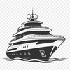 Vector Yacht Illustration for Digital Design A simple illustration of a yacht in vector format, suitable for digital design and cutting machine applications.