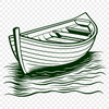 Simple Row Boat Vector Illustration A single-seated row boat with a flat bottom and pointed bow, designed as vector art.