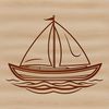 Beautiful Hand-Drawn Boat Clip Art A simple line drawing of a boat in vector format.