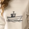 Beautiful SVG Boat Graphic SVG graphic illustration of a boat for design projects.