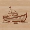 Hand-drawn boat illustration with intricate details A scalable vector graphic (SVG) illustration of a boat with intricate details.