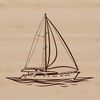 Beautiful Sailboat Vector Art A simple diagram of a sailboat with a minimalist design, suitable for vector art and cutting machine applications.