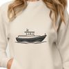 A simplified, scalable illustration of a boat, suitable for digital design and cutting machine projects.