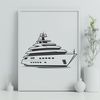 Elegant Yacht Vector Art A vector illustration of a sleek yacht sailing on calm waters.
