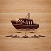 Whimsical Boat Vector Graphic Vector illustration of a boat for commercial or personal use in digital designs.
