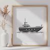 Vector Boat Design SVG A detailed illustration of a sailboat in various formats for design use.