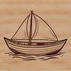 Elegant Vessel Design A detailed digital illustration of a boat, suitable for cutting machine designs and vector art projects.