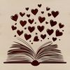Heartfelt Learning An open book with heart-shaped decorations on the cover, representing educational achievements.
