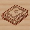 A digital illustration of a bound book with pages visible.