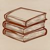 A stylized 2D illustration of a book with pages.